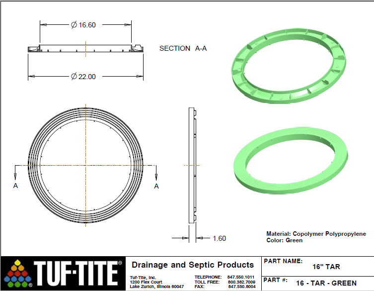 16" x 11" Septic Tank Riser Kit