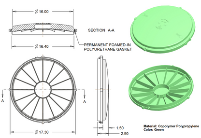 16" x 8" Septic Tank Riser Kit