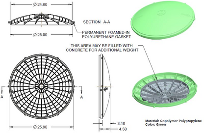 24" x 38" Septic Tank Riser Kit