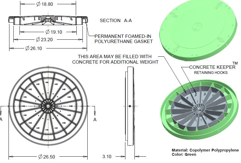 24" x 17" Septic Tank Riser Kit